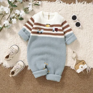 Baby Rompers Clothes Autumn Winter Casual Crew Neck Long Sleeve Knit Newborn Boys Girls Jumpsuits Infant Sweaters Playsuit 0-18m