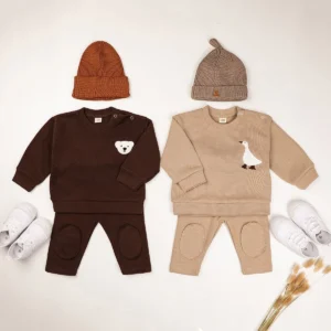 Baby Boy Clothes Set 2pcs Organic Cotton Patch Goose Sweatshirts Tops+Pants Children Kids Outfits Toddler Baby Girl Clothes Sets
