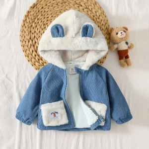 2026 New Autumn Winter Infant Baby Boys Cute Coat Zipper Fleece Newborn 1-3Y Hooded Fleece Long Sleeves Warm Outwear Daily