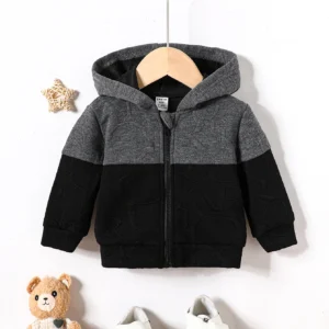 Autumn And Winter Men's Baby Color Zipper Simple Coat Hooded Hoodie Fashion Long-Sleeved Top Men's Baby Warm Clothes Outside